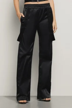 Pantaloni & Leggings^Gaëlle Pantalone dritto con dettaglio nastro logato • - Paris Nero