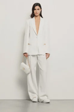 Pantaloni & Leggings^Gaëlle Pantalone dritto in cady con morsetti • - Paris Bianco