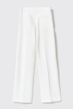 Pantaloni & Leggings^Gaëlle Pantalone dritto in cady con morsetti • - Paris Bianco