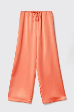 Pantaloni & Leggings^Gaëlle Pantalone dritto in raso • - Paris Arancione melone