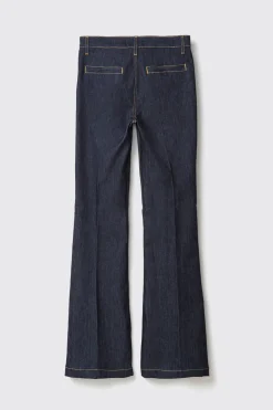 Pantaloni & Leggings|Denim^Gaëlle Pantalone flare slim con orlo fondo • - Paris Blu