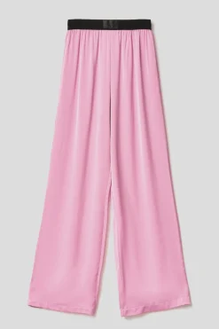 Pantaloni & Leggings^Gaëlle Pantalone morbido in raso • - Paris Rosa orchidea