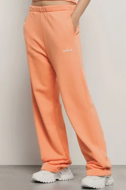 Pantaloni & Leggings^Gaëlle Pantalone palazzo in felpa con tasche alla francese e stampa • - Paris Arancione melone