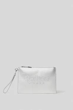 Pochette|Borse A Mano^Gaëlle Reg pochette con logo embossed • - Paris Argento