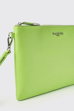 Pochette^Gaëlle Reg pochette ecopelle logo in metallo • - Paris Lime