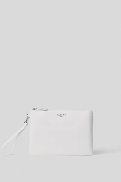 Pochette^Gaëlle Reg pochette ecopelle logo in metallo • - Paris Bianco