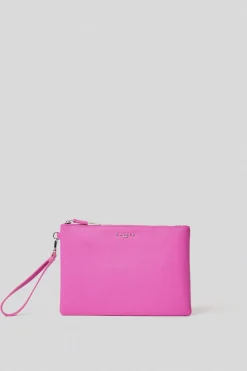 Pochette^Gaëlle Reg pochette ecopelle logo in metallo • - Paris Fucsia