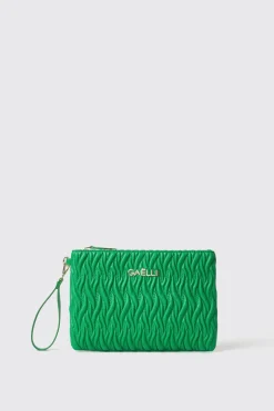 Pochette^Gaëlle Reg pochette plisse' e logo in metallo • - Paris Verde