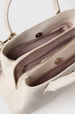 Borse A Tracolla|Shopper & Zaini^Gaëlle Reg shopper strap con logo in metallo e tracolla jacquard • - Paris Bianco