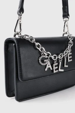Borse A Mano|Borse A Tracolla^Gaëlle Reg shoulder strap con catena e letterine logo strass • - Paris Nero