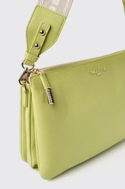 Borse A Tracolla^Gaëlle Reg shoulder strap con logo in metallo e tracolla jacquard • - Paris Lime