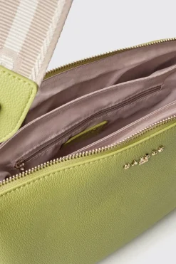 Borse A Tracolla^Gaëlle Reg shoulder strap con logo in metallo e tracolla jacquard • - Paris Lime