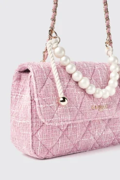 Borse A Tracolla^Gaëlle Reg shoulder strap con logo in metallo e tacolla con perle • - Paris Rosa