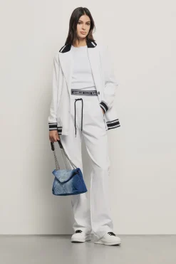 Borse A Tracolla|Denim^Gaëlle Reg shoulder strap denim a rombi applicazione metal logo • - Paris Denim light blu