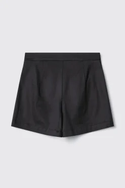 Gonne & Shorts^Gaëlle Short a vita alta in twill e raso con bottoni • - Paris Nero gesso
