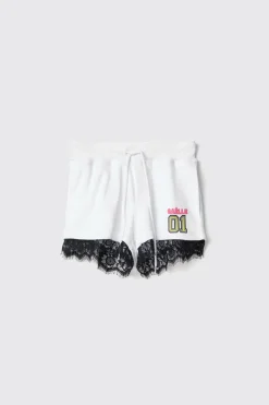 Gonne & Shorts^Gaëlle Short con balza in pizzo • - Paris Bianco