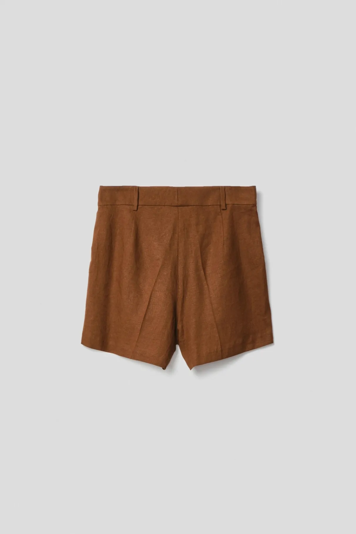 Gonne & Shorts^Gaëlle Short in misto lino con nastro logato su cinturino • - Paris Marrone cocco