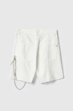 Gonne & Shorts|Denim^Gaëlle Short over loose fit con catene strass • - Paris Off white