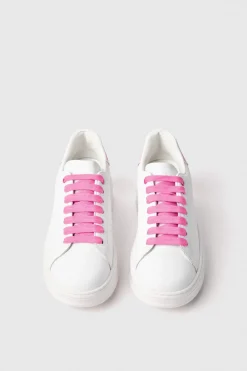Sneakers^Gaëlle Sneakers addict in action leather con rubber patch • - Paris Rosa orchidea