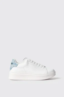 Scarpe^Gaëlle Sneakers addict in action leather con patch in denim • - Paris Denim light blu