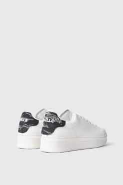 Scarpe^Gaëlle Sneakers addict in action leather con patch in denim • - Paris Denim black