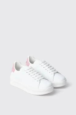 Sneakers^Gaëlle Sneakers addict in action leather con inserto in suede • - Paris Rosa orchidea