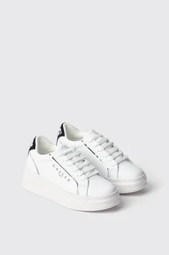 Sneakers^Gaëlle Sneakers addict in action leather con piping laminato e tallone con strass e suola logata • - Paris Bianco