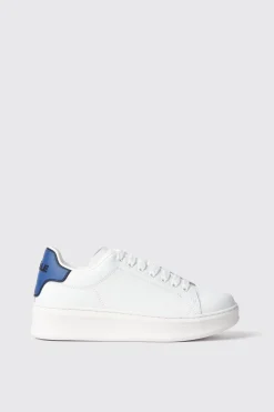 Scarpe^Gaëlle Sneakers addict in action leather con rubber patch • - Paris Blu
