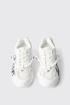 Sneakers^Gaëlle Sneakers runner in mesh con stopper logato in rubber e stampa logo • - Paris Bianco