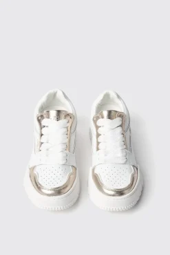 Sneakers^Gaëlle Sneakers skaters in action leather con inserti laminati e logo sul retro • - Paris Oro