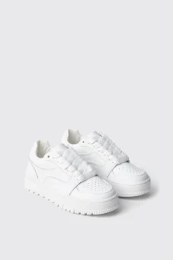 Sneakers^Gaëlle Sneakers skaters in action leather con logo embossed • - Paris Bianco