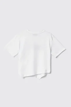 T-Shirt^Gaëlle T shirt in jersey assimetrica paricollo e stampa • - Paris Bianco