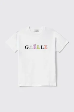 T-Shirt^Gaëlle T shirt in jersey paricollo con ricamo • - Paris Bianco