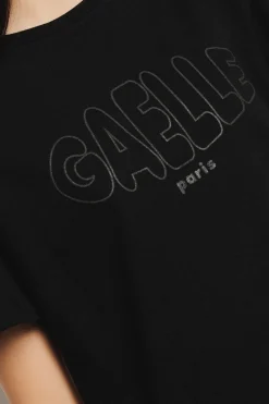 T-Shirt^Gaëlle T shirt jersey paricollo con apertura sul retro e a contrasto • - Paris Nero