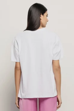 T-Shirt^Gaëlle T shirt jersey paricollo con maxi stampa • - Paris Bianco