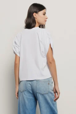 T-Shirt^Gaëlle T shirt smanicata con arricciature sulle spalle • - Paris Bianco