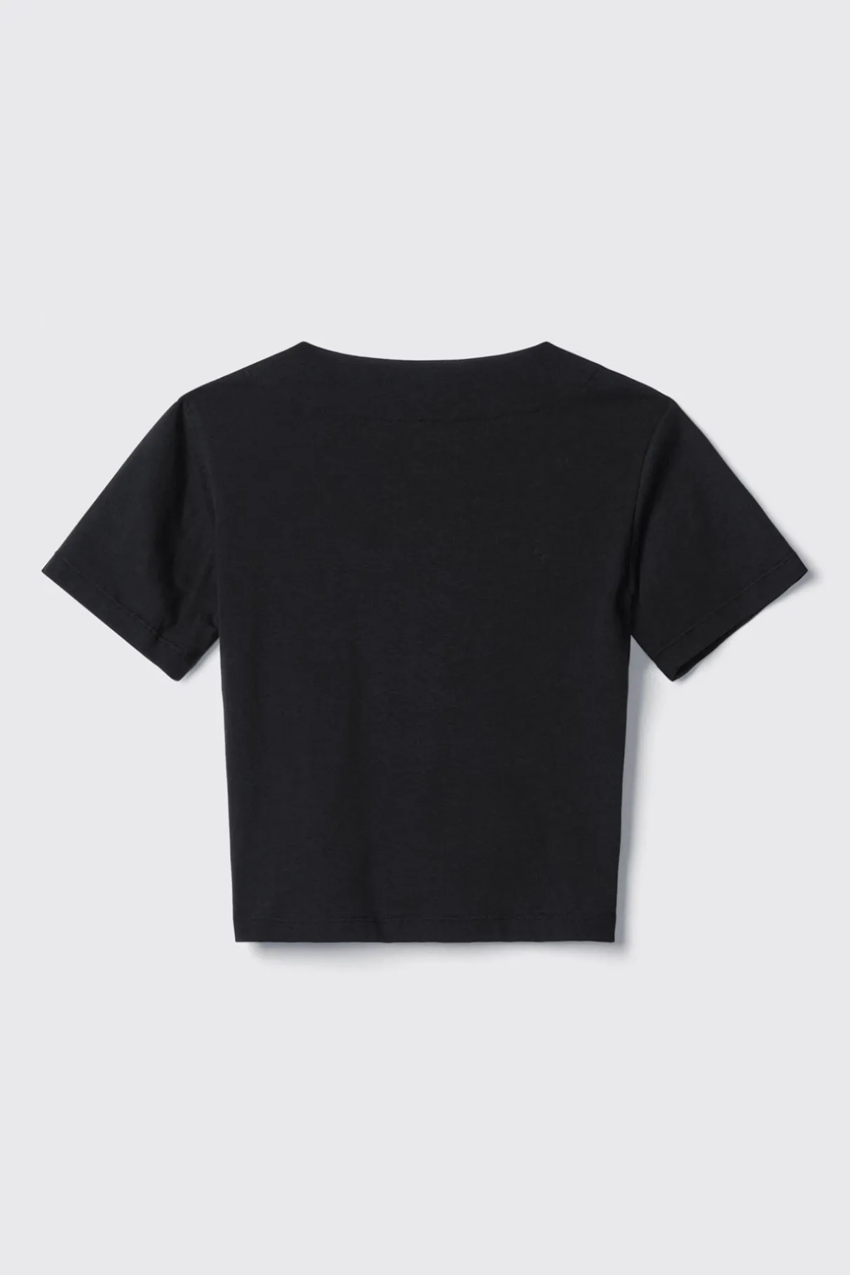 T-Shirt^Gaëlle T-shirt crop con dettaglio scollo quadrato con bottoni oro logati • - Paris Nero