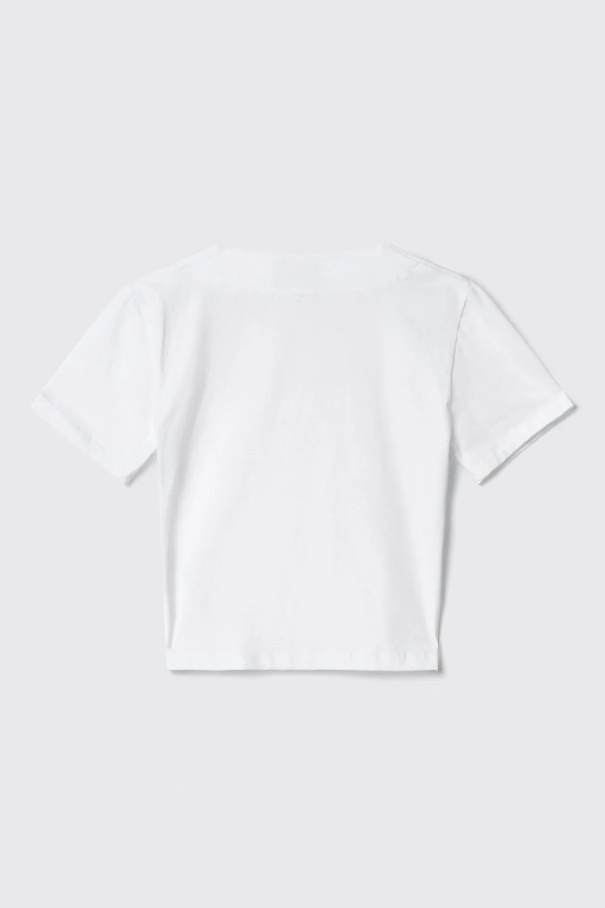 T-Shirt^Gaëlle T-shirt crop con dettaglio scollo quadrato con bottoni oro logati • - Paris Bianco