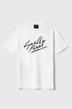 T-Shirt^Gaëlle T-shirt in jersey girocollo con stampa e ricamo • - Paris Bianco