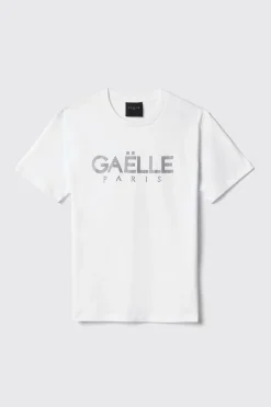 T-Shirt^Gaëlle T-shirt in jersey girocollo con borchie • - Paris Bianco