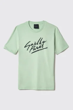 T-Shirt^Gaëlle T-shirtin jersey girocollo con stampa e ricamo • - Paris Verde aloe